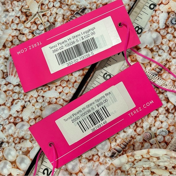 NWT Terez 2-Piece Set Hi Shine Sea Pearls Pattern Leggings Sports Bra Size S - Picture 5 of 7